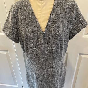 Banana republic size 14 tweed look navy and white dress